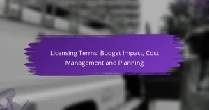 Licensing Terms: Budget Impact, Cost Management and Planning