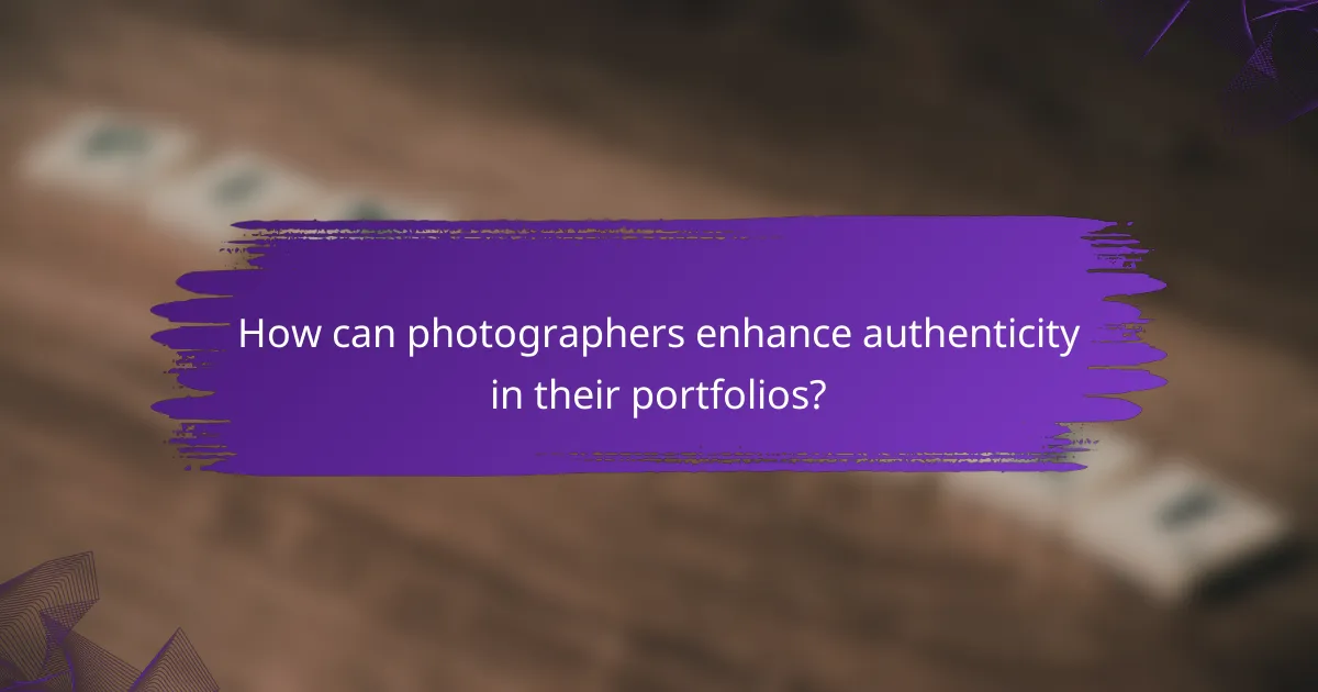 How can photographers enhance authenticity in their portfolios?
