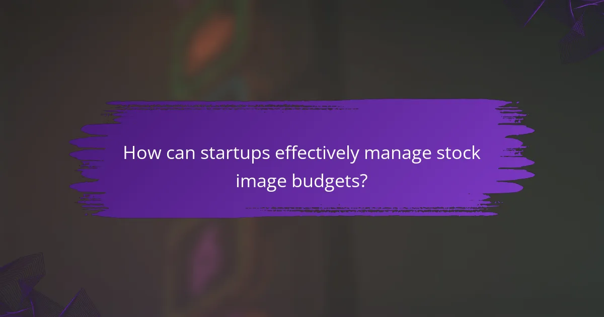 How can startups effectively manage stock image budgets?