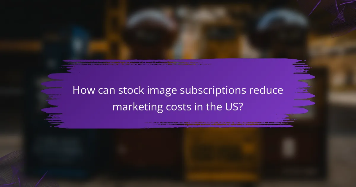 How can stock image subscriptions reduce marketing costs in the US?