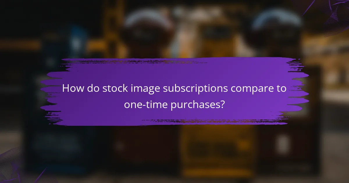 How do stock image subscriptions compare to one-time purchases?