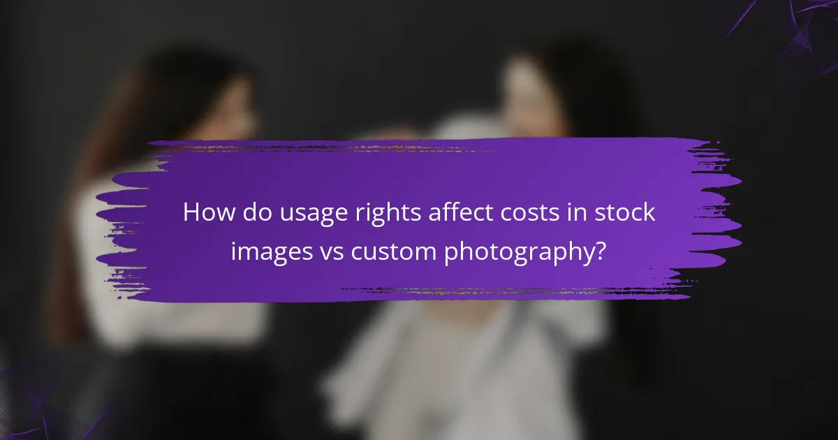 How do usage rights affect costs in stock images vs custom photography?