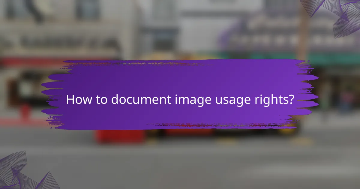 How to document image usage rights?