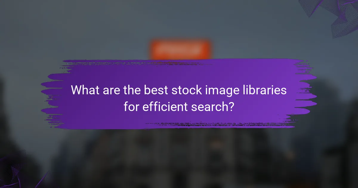 What are the best stock image libraries for efficient search?