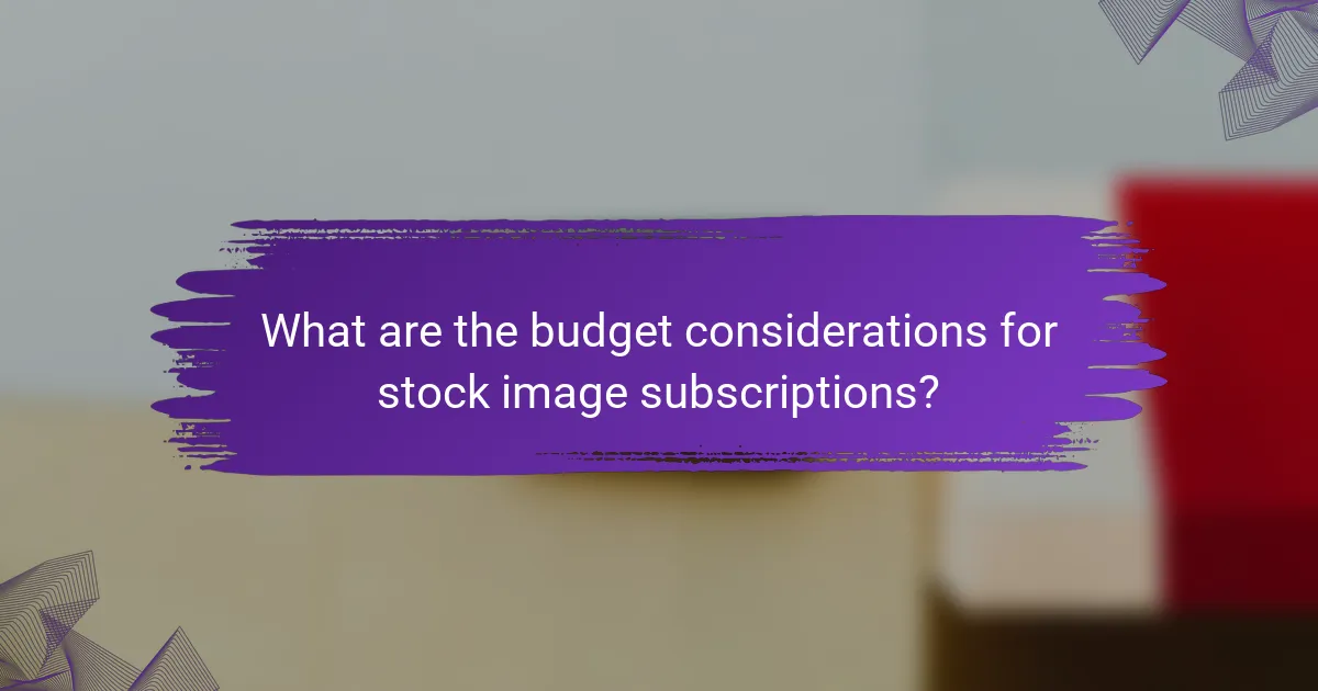 What are the budget considerations for stock image subscriptions?