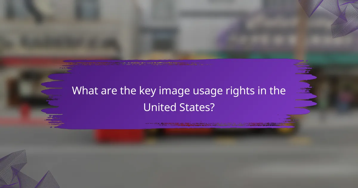 What are the key image usage rights in the United States?