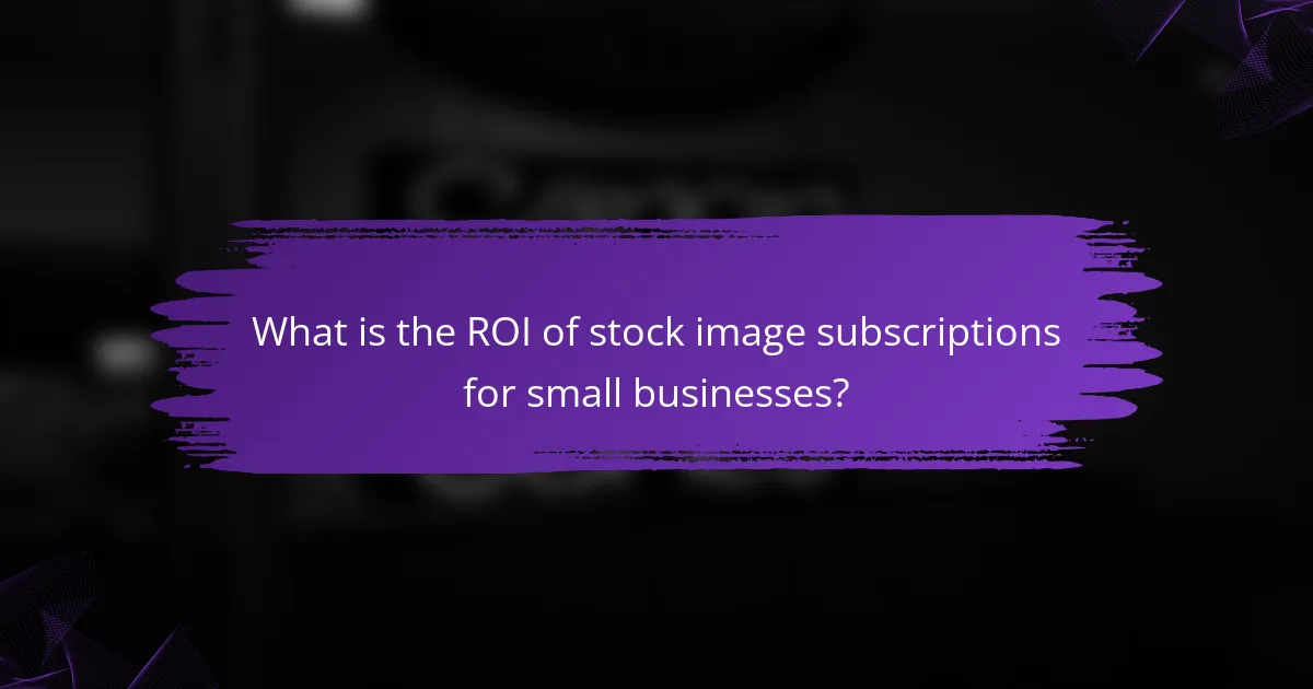 What is the ROI of stock image subscriptions for small businesses?